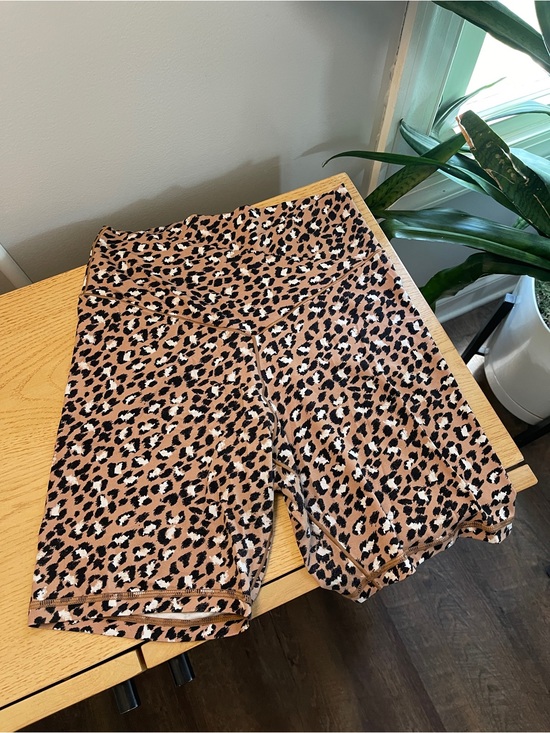 aerie Pants - aerie Leopard Print High-Rise Bike Shorts